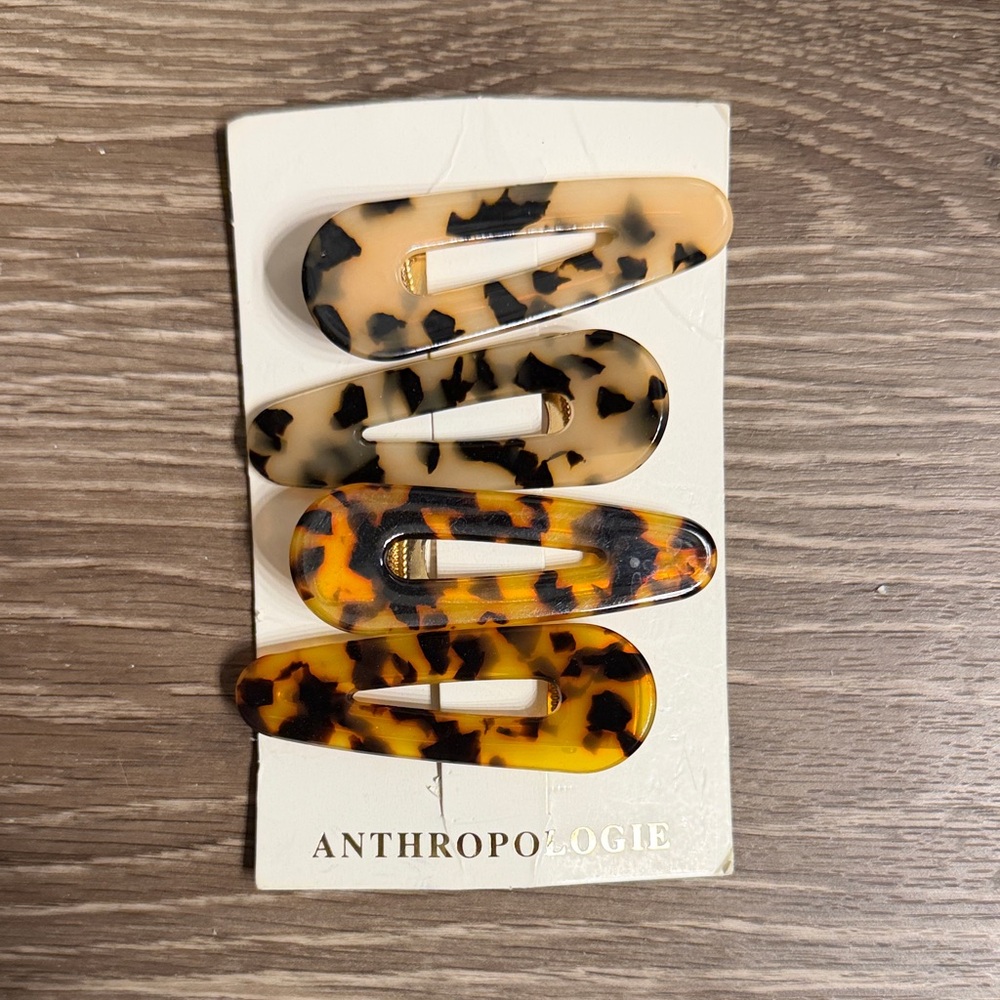Anthropologie Tortoiseshell Pattern Hair Clips